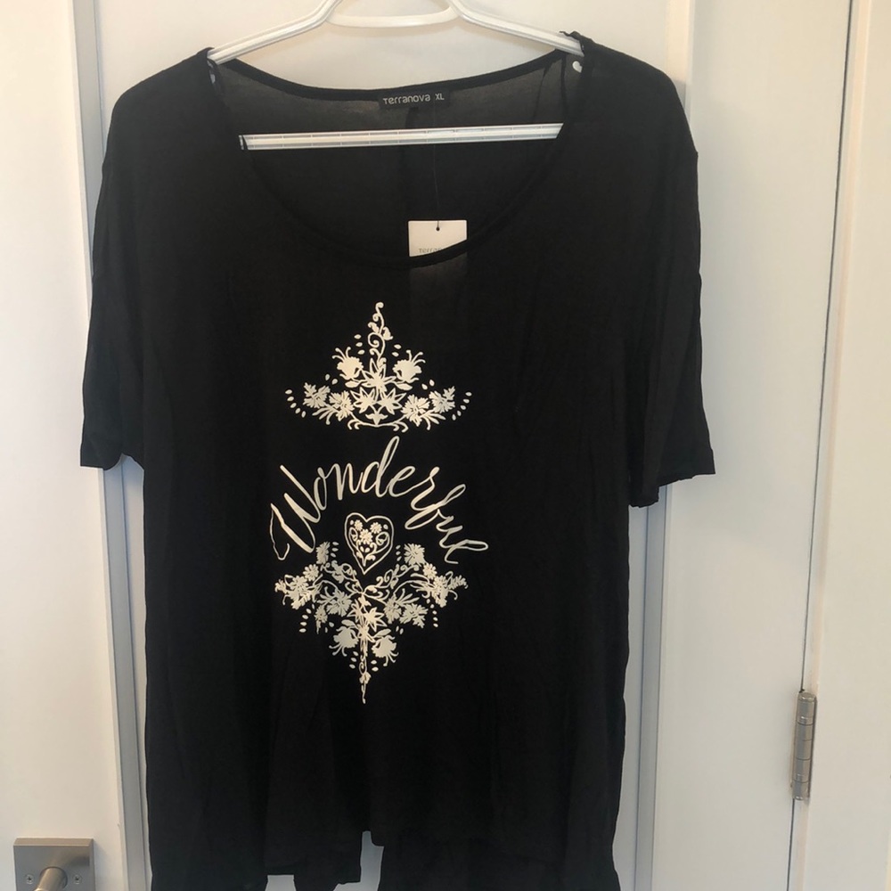 Black Open Back T-Shirt